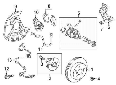 2023 Toyota Venza ABS Sensor, Front Driver Side Diagram for 89543-42070