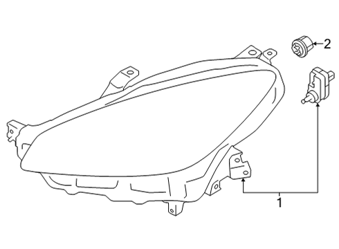 2022 Toyota GR86 Headlamp Components Diagram