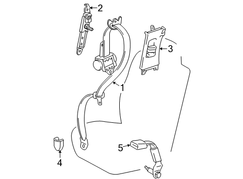 2022 Toyota Sequoia Second Row Seat Belts Diagram 1 - Thumbnail