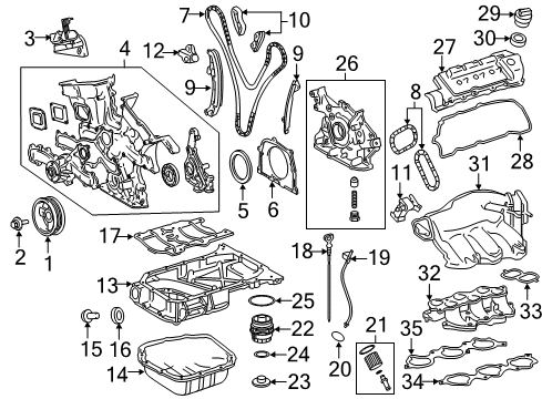 2014 Toyota Sienna Replaceable Element Diagram for 04152-YZZA1