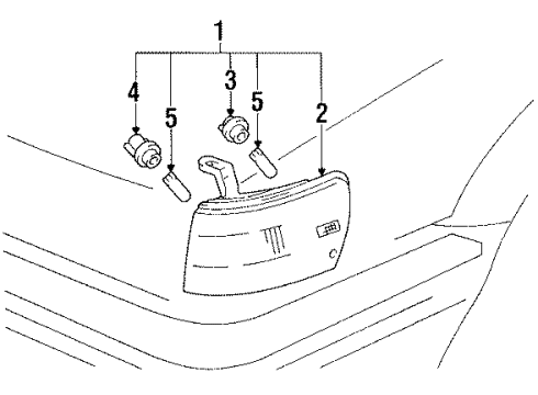 1990 Toyota Corolla Parking Lamp, Passenger Side Diagram for 81610-12440