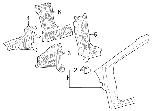 2023 Toyota Prius AWD-e Hinge Pillar Diagram