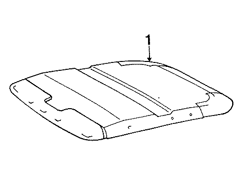 1989 Toyota Tercel Sunvisor, Passenger Side Diagram for 74310-16330-08