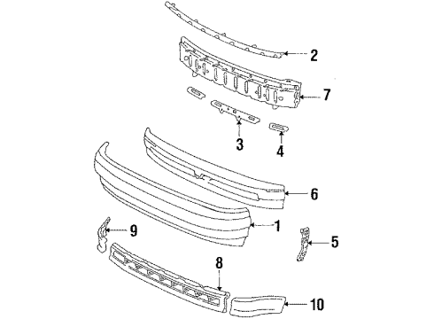 1988 Toyota Celica Air Deflector, Front Diagram for 53911-20120