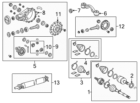 2017 Toyota Sequoia Axle & Differential - Rear Diagram