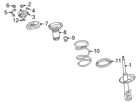 2000 Toyota RAV4 Struts & Components - Front Diagram