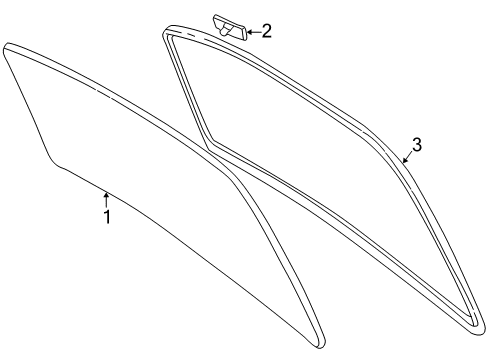 1997 Toyota Camry Back Glass, Reveal Moldings Diagram