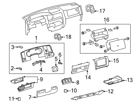 2020 Toyota Sequoia Cluster & Switches, Instrument Panel Diagram 4 - Thumbnail