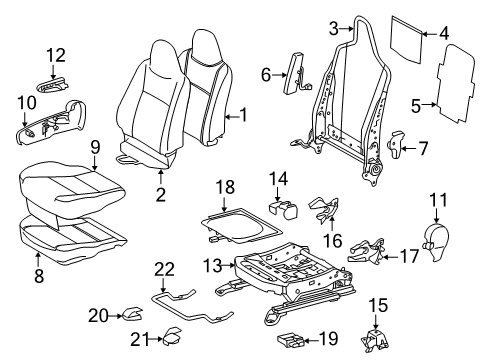 2017 Toyota Prius C Front Seat Components Diagram 3 - Thumbnail