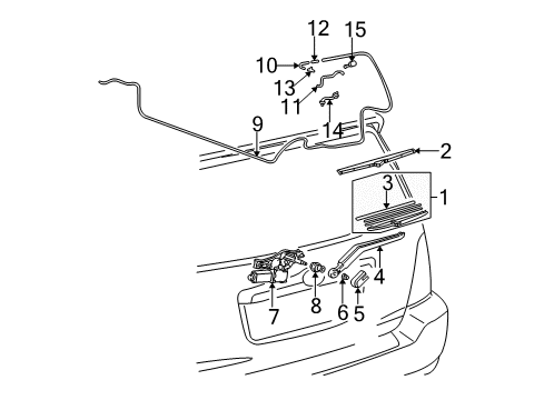2004 Toyota Highlander Lift Gate - Wiper & Washer Components Diagram