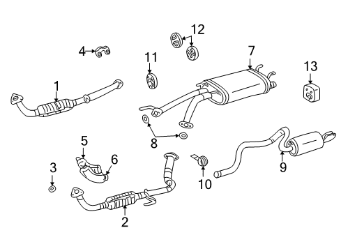 2005 Toyota Sequoia Exhaust Components Diagram