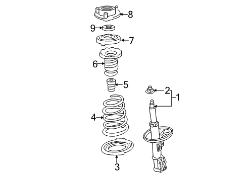 2005 Toyota Avalon Struts & Components - Front Diagram