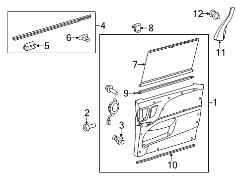 2020 Toyota Sienna Interior Trim - Side Loading Door Diagram
