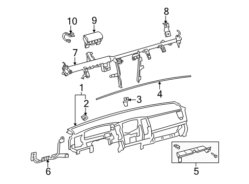 2014 Toyota Tacoma Cluster & Switches, Instrument Panel Diagram