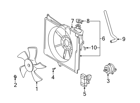 2004 Toyota Echo Cooling System, Radiator, Water Pump, Cooling Fan Diagram