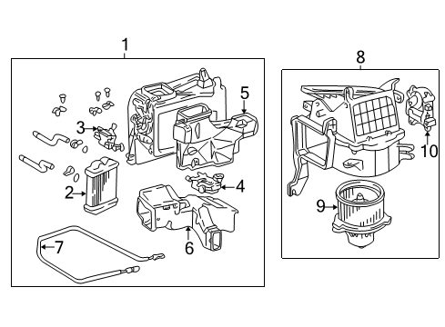 2005 Toyota Sequoia Heater Core & Control Valve Diagram
