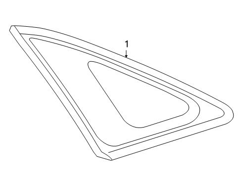 2014 Toyota Venza Quarter Panel - Glass & Hardware Diagram