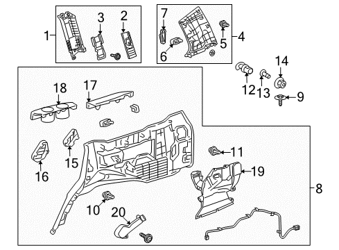 2017 Toyota Land Cruiser Interior Trim - Quarter Panels Diagram