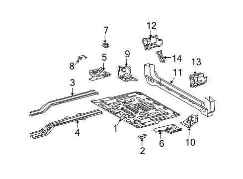 2008 Toyota 4Runner Rear Body - Floor & Rails Diagram 1 - Thumbnail