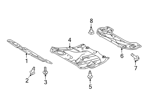 2012 Toyota Highlander Splash Shields Diagram