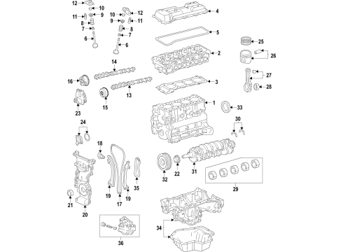 2021 Toyota GR Supra Valve Cover Gasket Diagram for 11213-WAA02