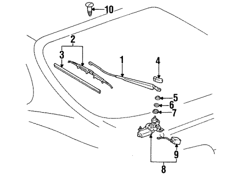 1997 Toyota Supra Lift Gate - Wiper & Washer Components Diagram