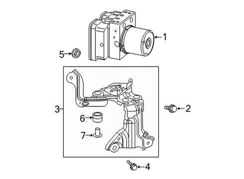 2023 Toyota RAV4 Prime ABS Components Diagram