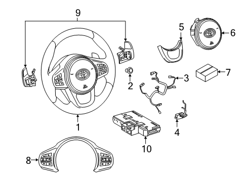 2024 Toyota GR Supra Steering Wheel & Trim Diagram