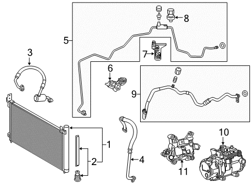 Bracket, Cooler Refrigerant Hose Diagram for 88688-42510