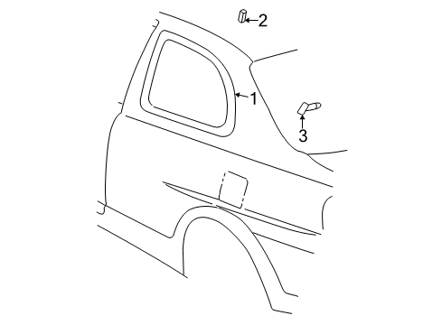 2004 Toyota Echo Quarter Panel - Glass & Hardware Diagram
