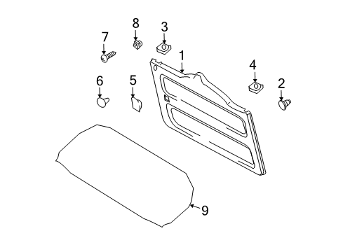 2013 Toyota FJ Cruiser Interior Trim - Back Door Diagram
