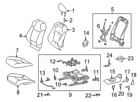 2022 Toyota Corolla Cross Driver Seat Components Diagram 2 - Thumbnail