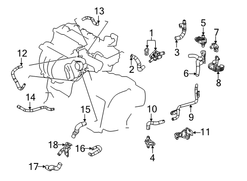 Pipe Sub-Assembly, Water By-Pass Diagram for 16207-24010