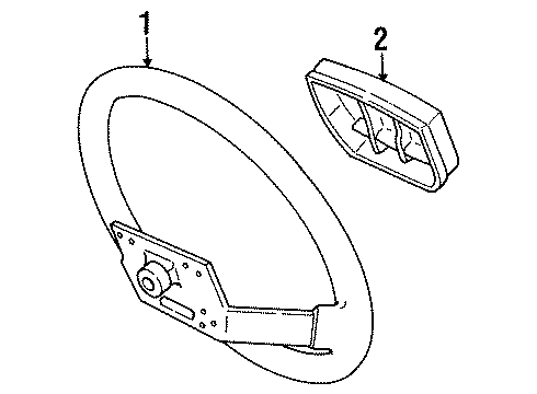 1990 Toyota Land Cruiser Steering Column, Steering Wheel & Trim Diagram 2 - Thumbnail