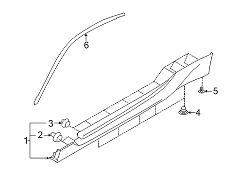 2022 Toyota GR86 Exterior Trim - Pillars Diagram