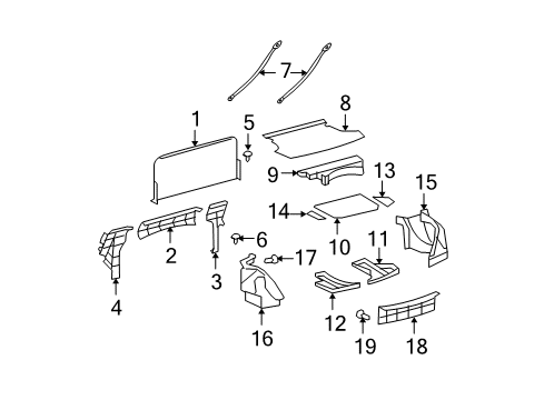 2012 Toyota Yaris Interior Trim - Rear Body Diagram