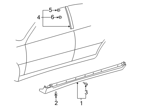 Clip, Rocker Panel Moulding Diagram for 75867-20110