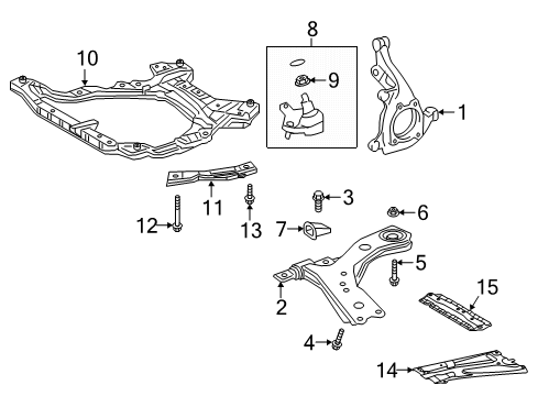 2023 Toyota RAV4 Prime Front Suspension Components Diagram
