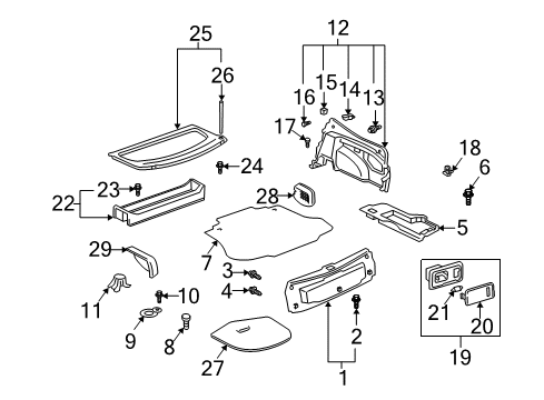 2004 Toyota Celica Interior Trim - Rear Body Diagram