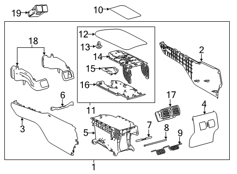 2022 Toyota Camry Center Console, Gray Diagram for 58810-06A00-C1
