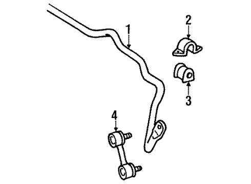 1998 Toyota Celica Stabilizer Bar & Components - Front Diagram