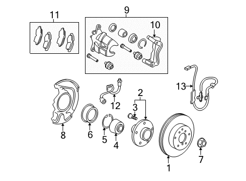 2012 Toyota Matrix Front Brakes Diagram