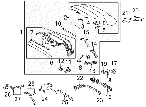 2005 Toyota MR2 Spyder Belt Weatherstrip Screw Diagram for 90080-16112
