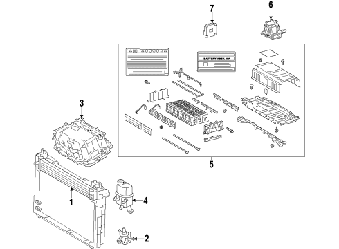 2016 Toyota Prius V Hybrid Components, Battery Diagram