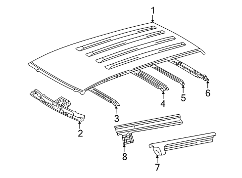2004 Toyota Highlander Roof & Components Diagram 2 - Thumbnail