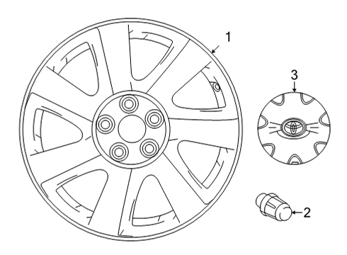 2018 Toyota Mirai Wheels, Covers & Trim Diagram