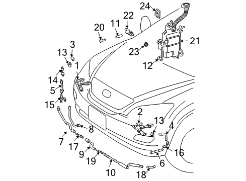 Hose, Headlamp Cleaner, Passenger Side Diagram for 85271-20020