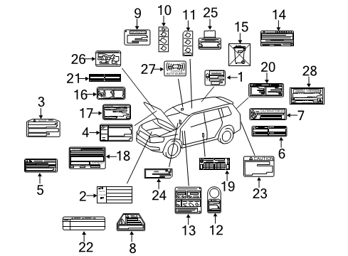 2012 Toyota Highlander Information Labels Diagram