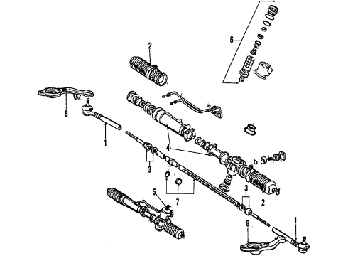 1986 Toyota Supra Tie Rod Boot Diagram for 45535-14050