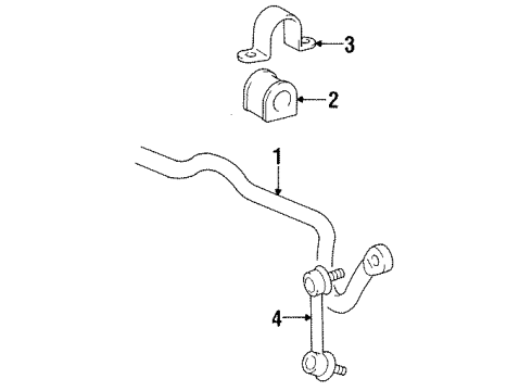 1999 Toyota Avalon Stabilizer Bar & Components - Front Diagram